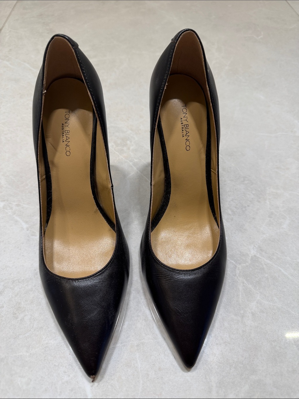 Tony Bianco Dark Brown Pointed Leather Pumps